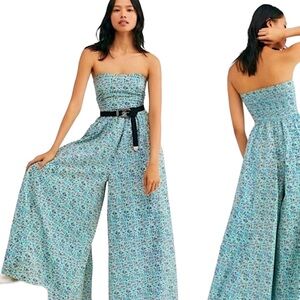 Free People Mustang Strapless Ditsy Jumpsuit Size XS NWOT